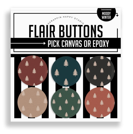 Moody Winter Flair Buttons