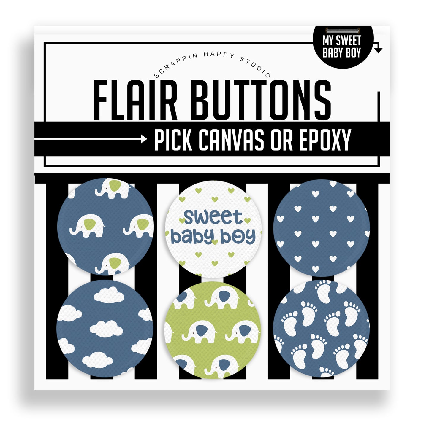 My Sweet Baby Boy Flair Buttons