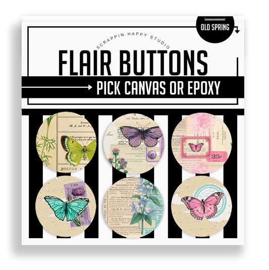 Old Spring Splendor Flair Buttons