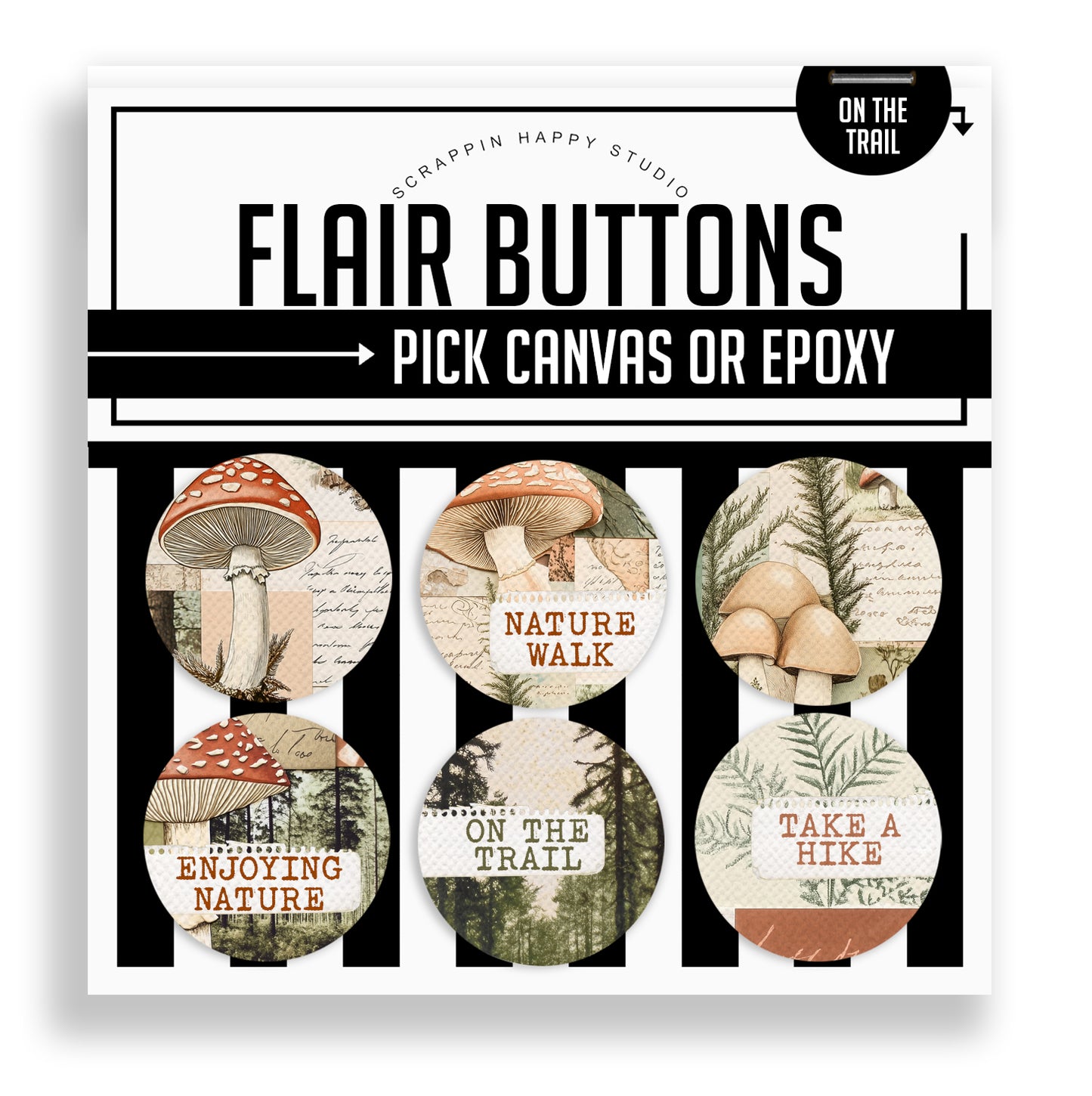 On The Trail Flair Buttons