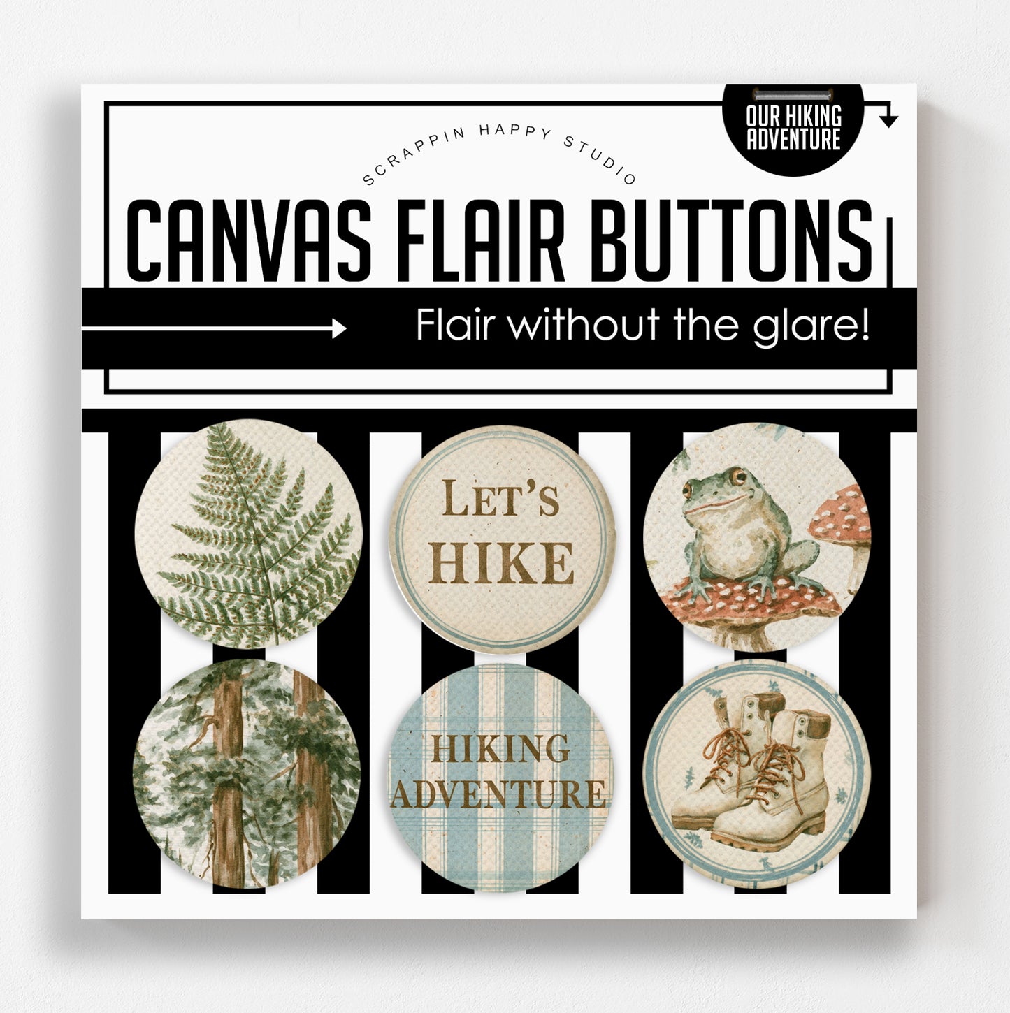 Our Hiking Adventure Canvas Flair Buttons