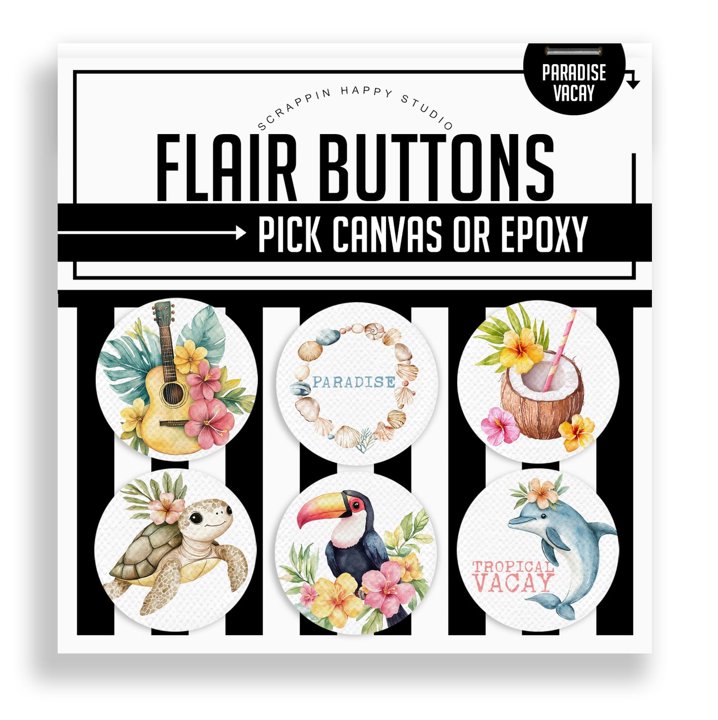 Paradise Vacay Flair Buttons