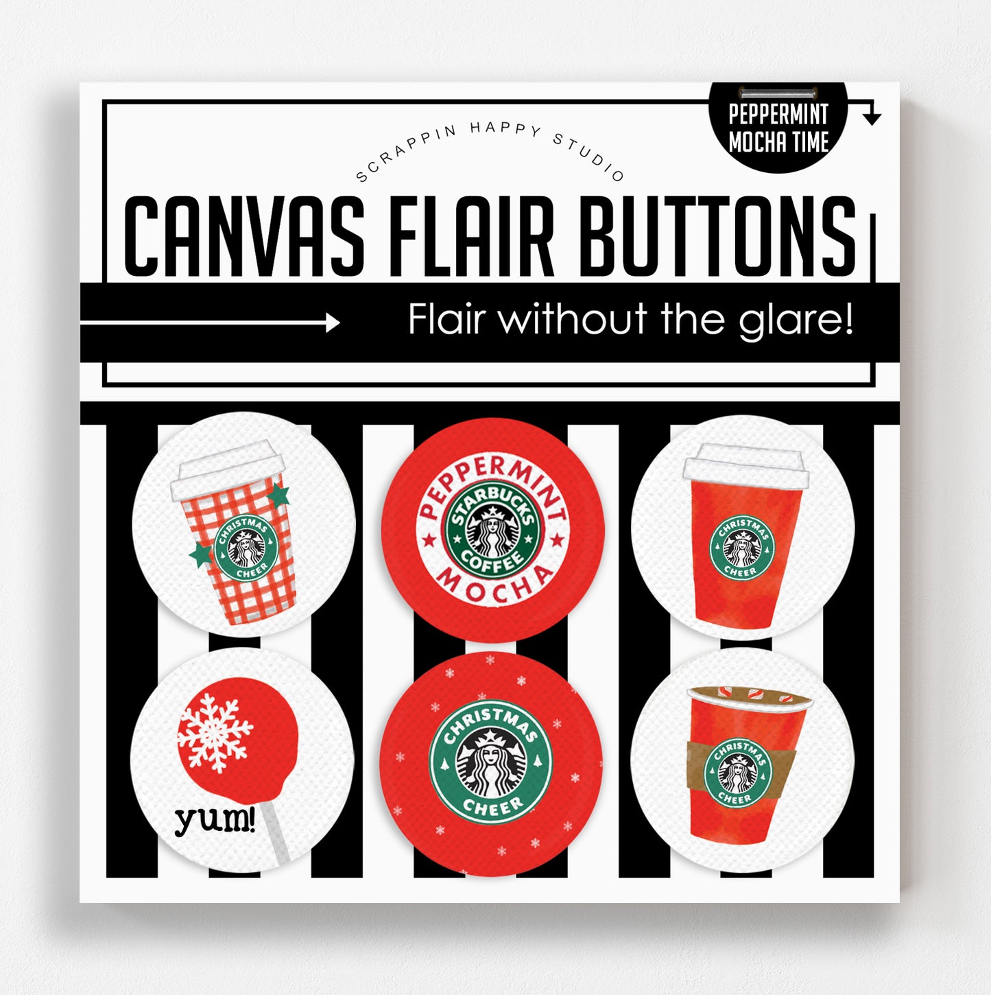 Peppermint Mocha Time Canvas Flair
