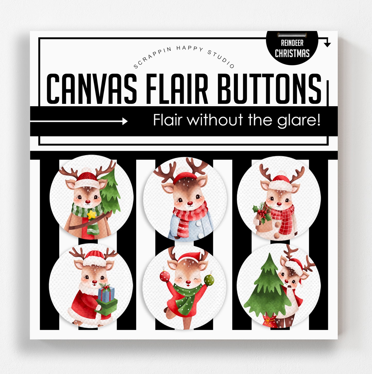 Reindeer Christmas Canvas Flair