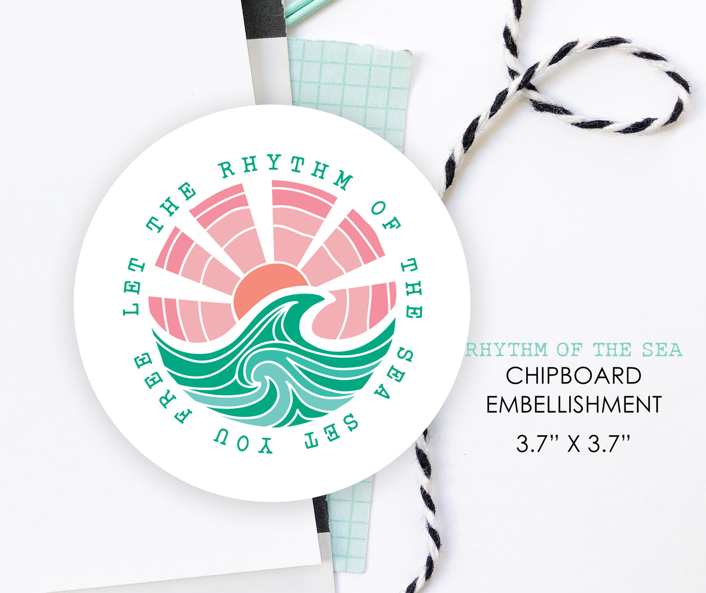 Rhythm Of The Sea Chipboard Round