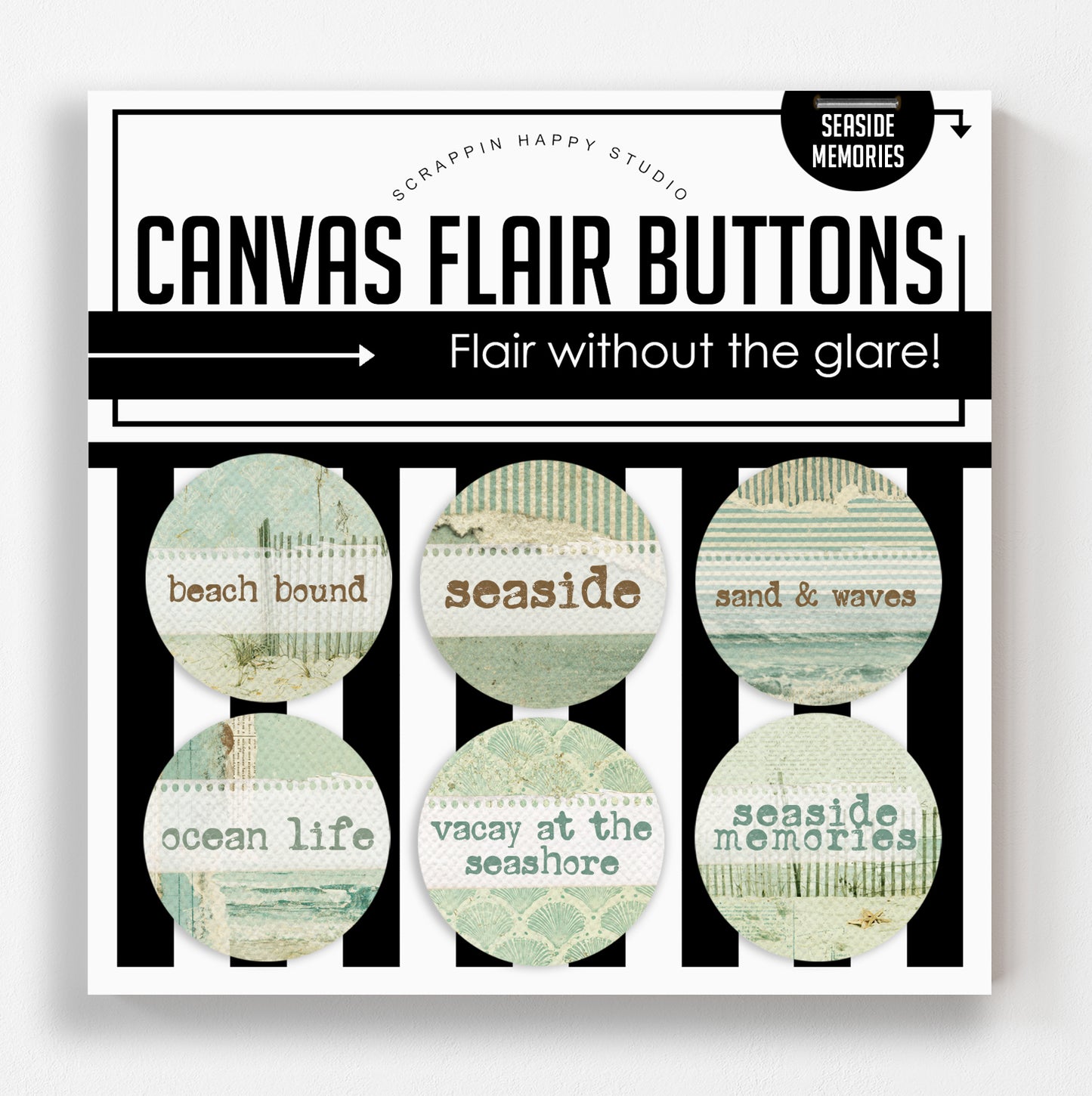 Seaside Memories Flair Buttons