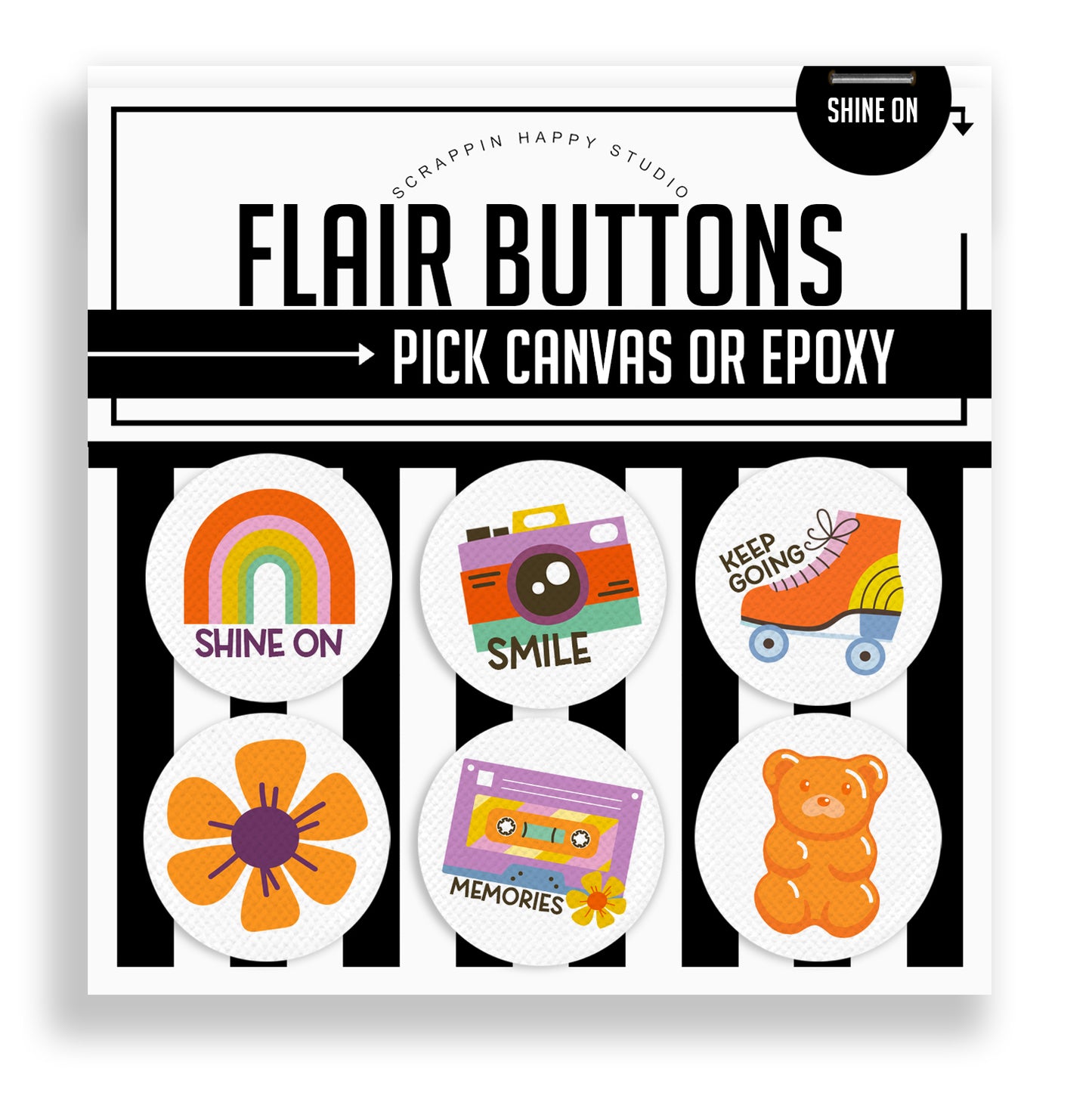 Shine On Flair Buttons