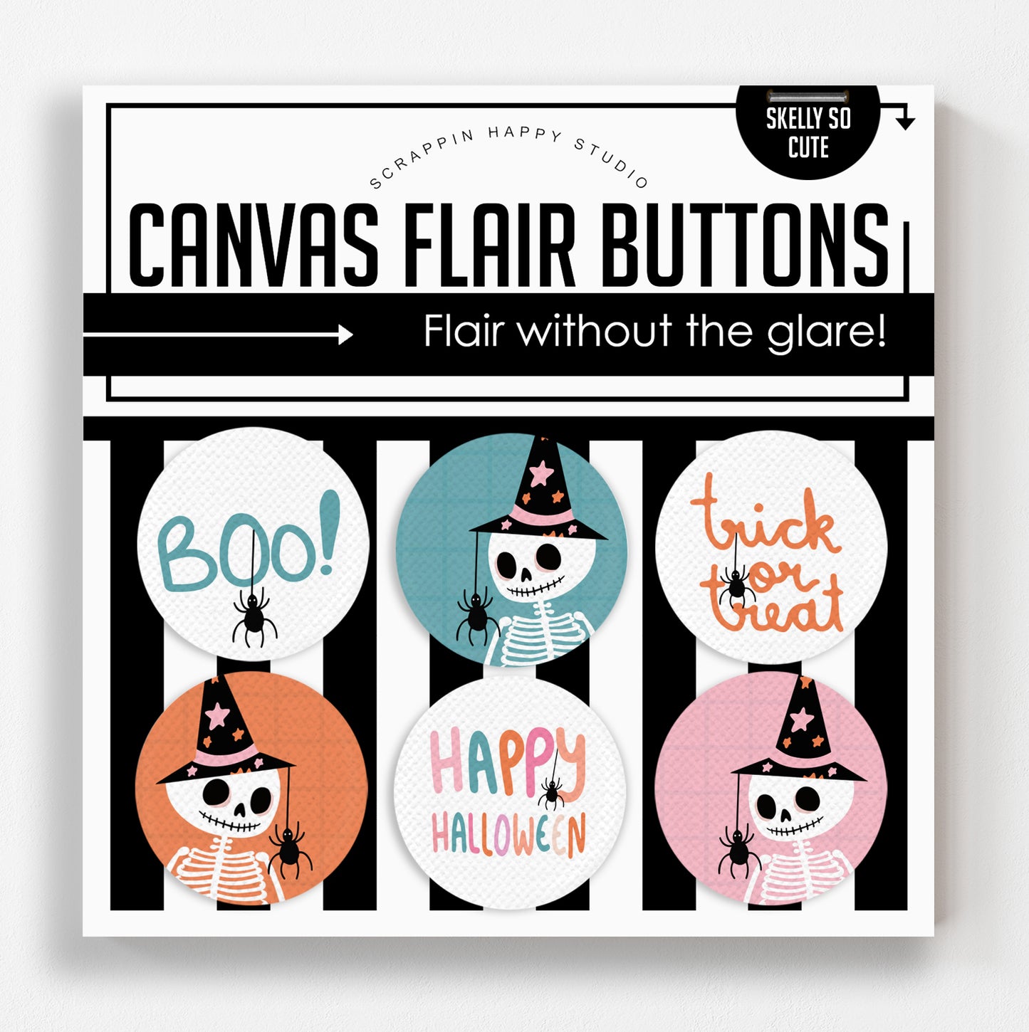 Skelly So Cute Canvas Flair
