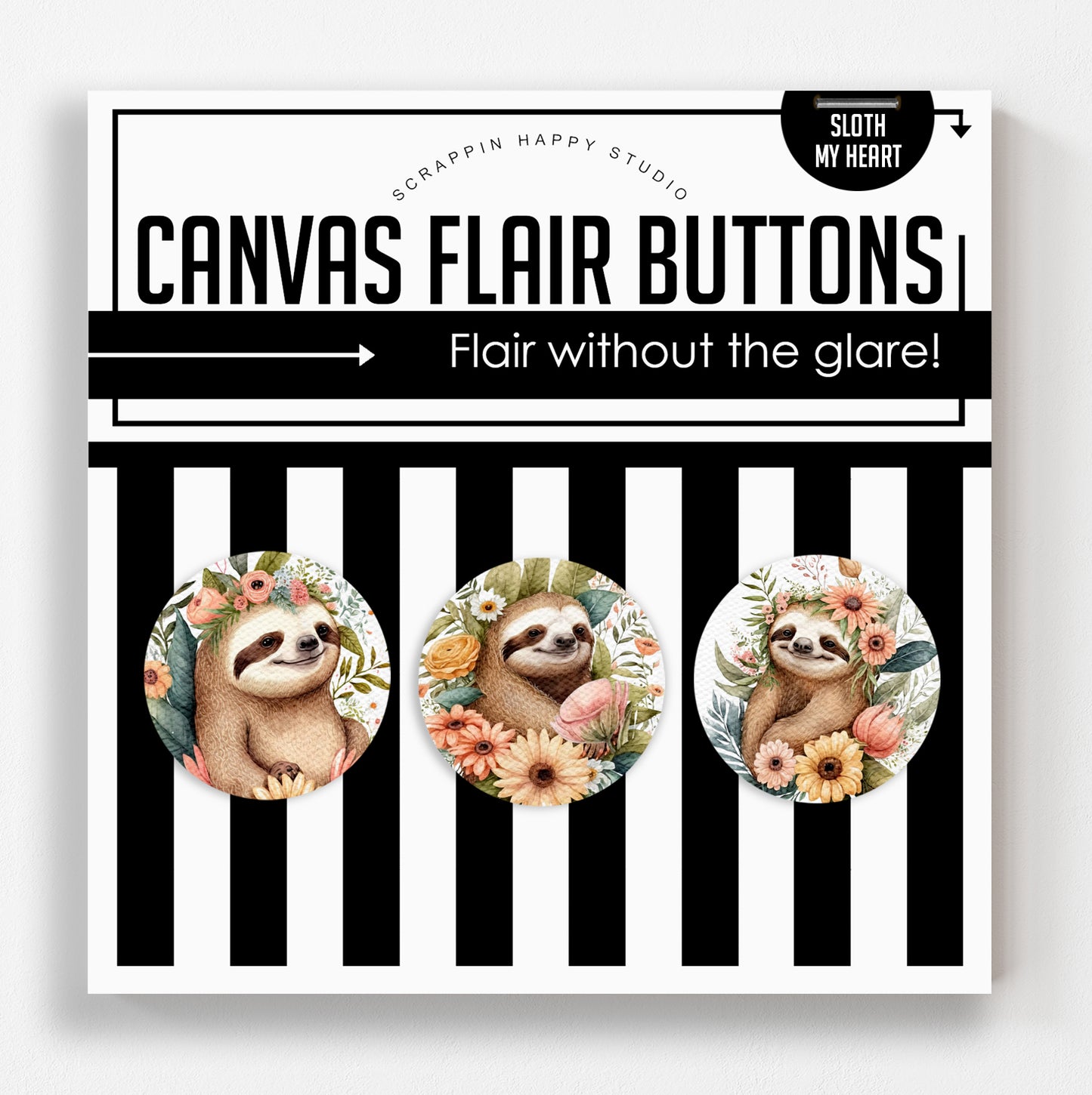 Sloth My Heart Canvas Flair