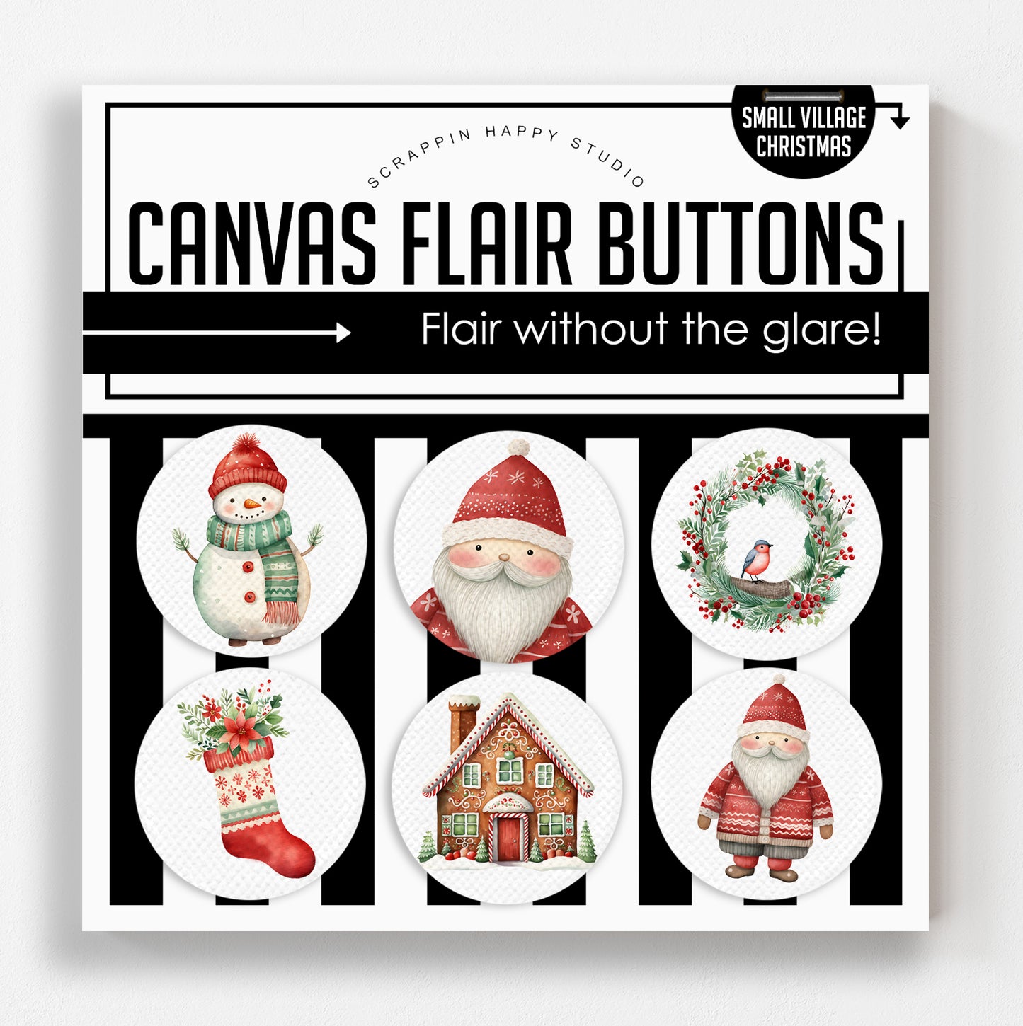 Small Village Christmas Canvas Flair