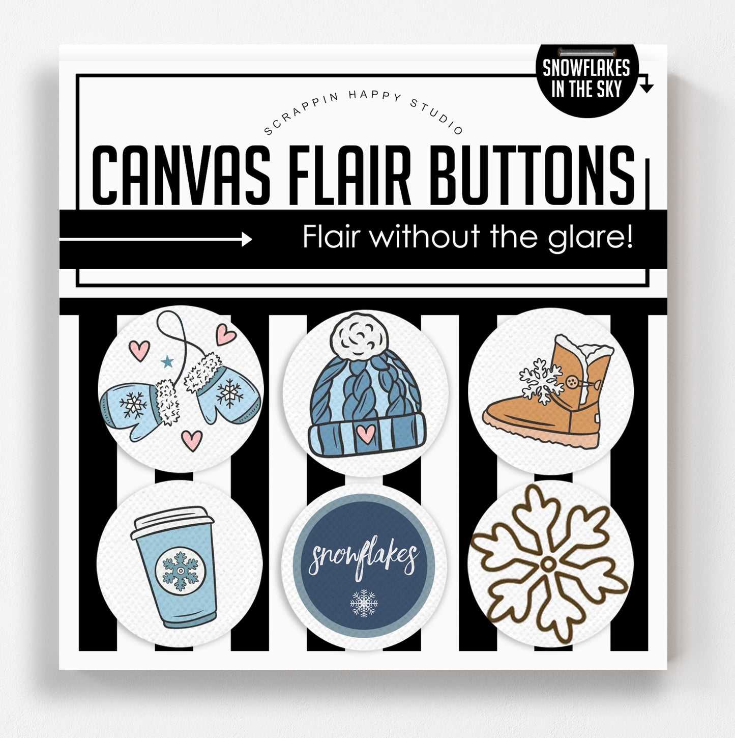 Snowflakes In The Sky Flair Buttons