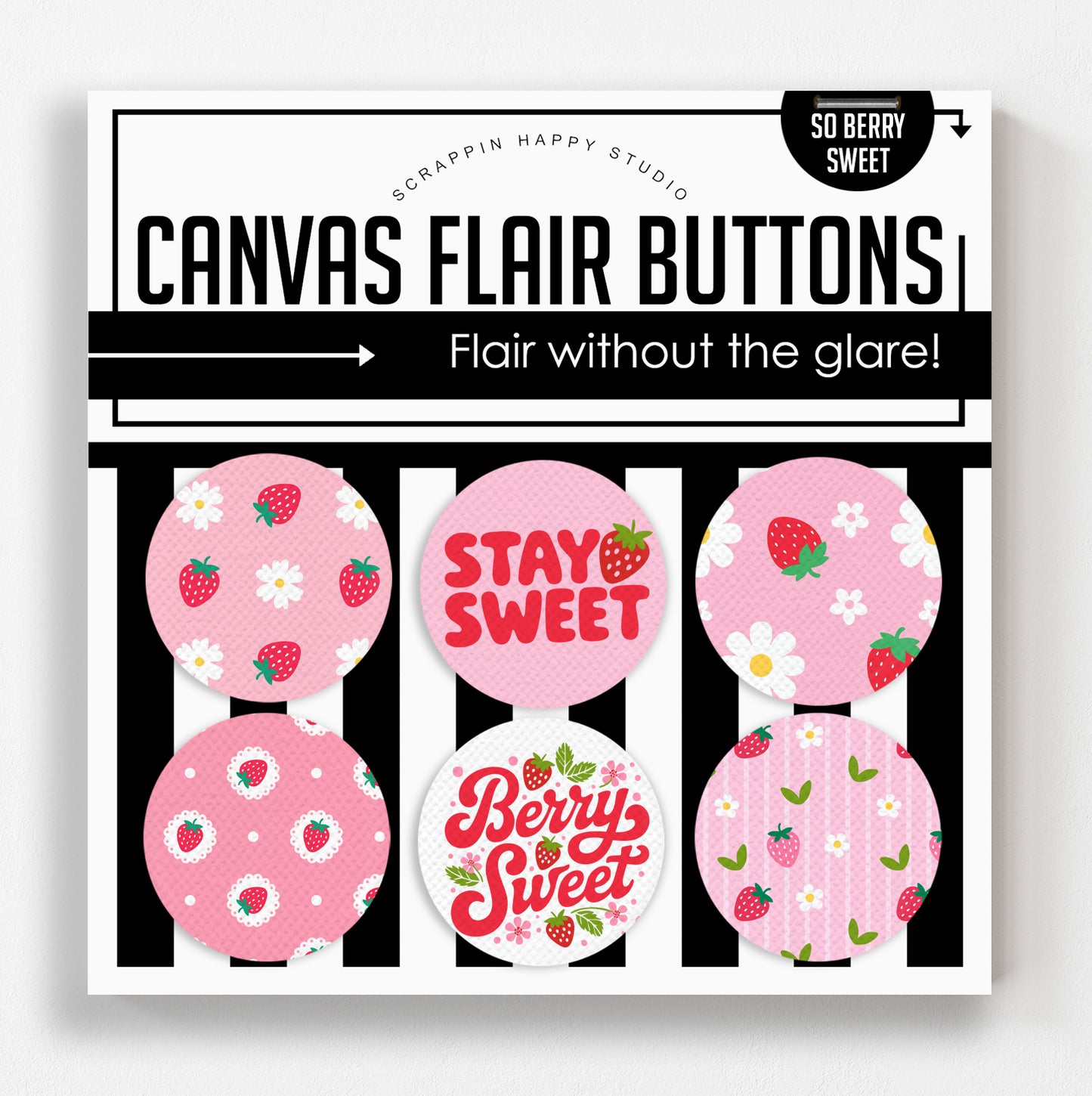 So Berry Sweet Canvas Flair Buttons