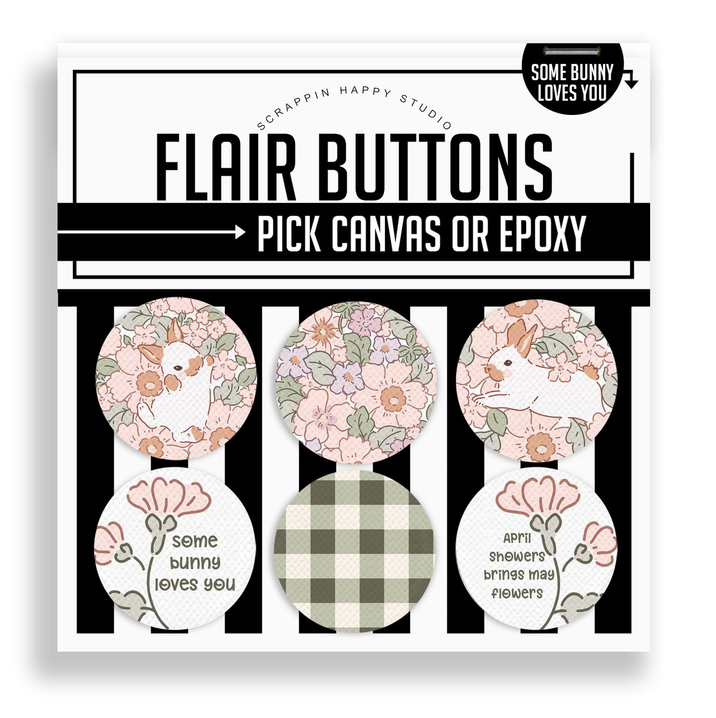 Some Bunny Loves You Flair Buttons