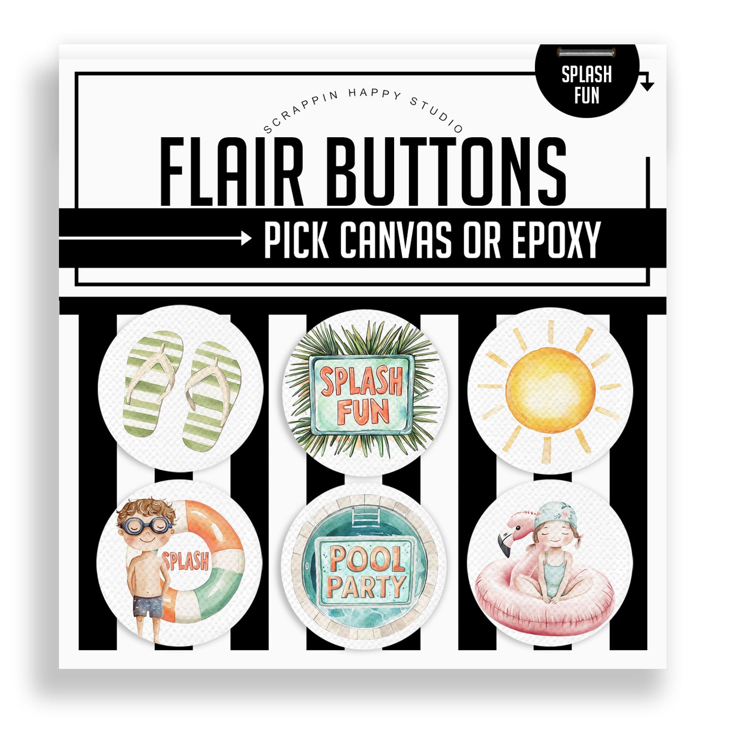 Splash Fun Flair Buttons