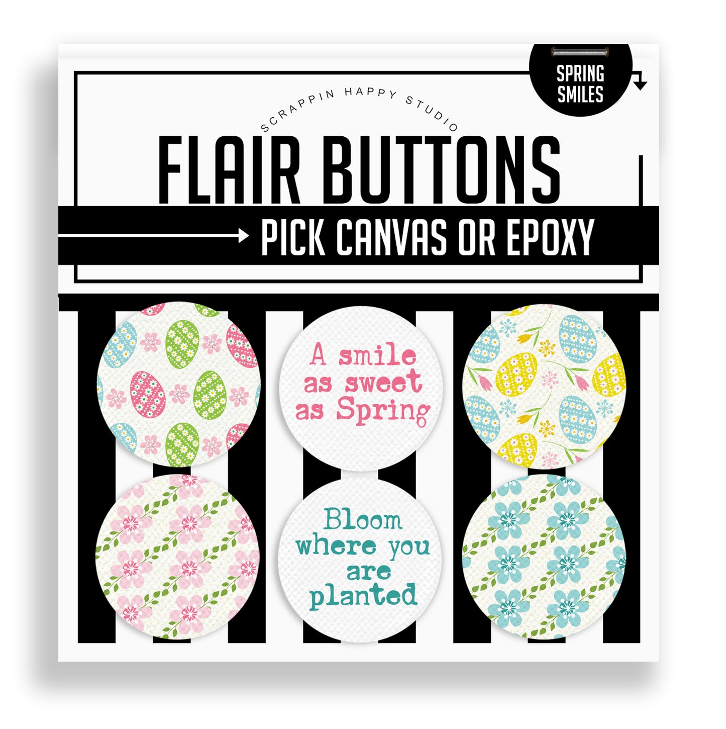 Spring Smiles Flair Buttons