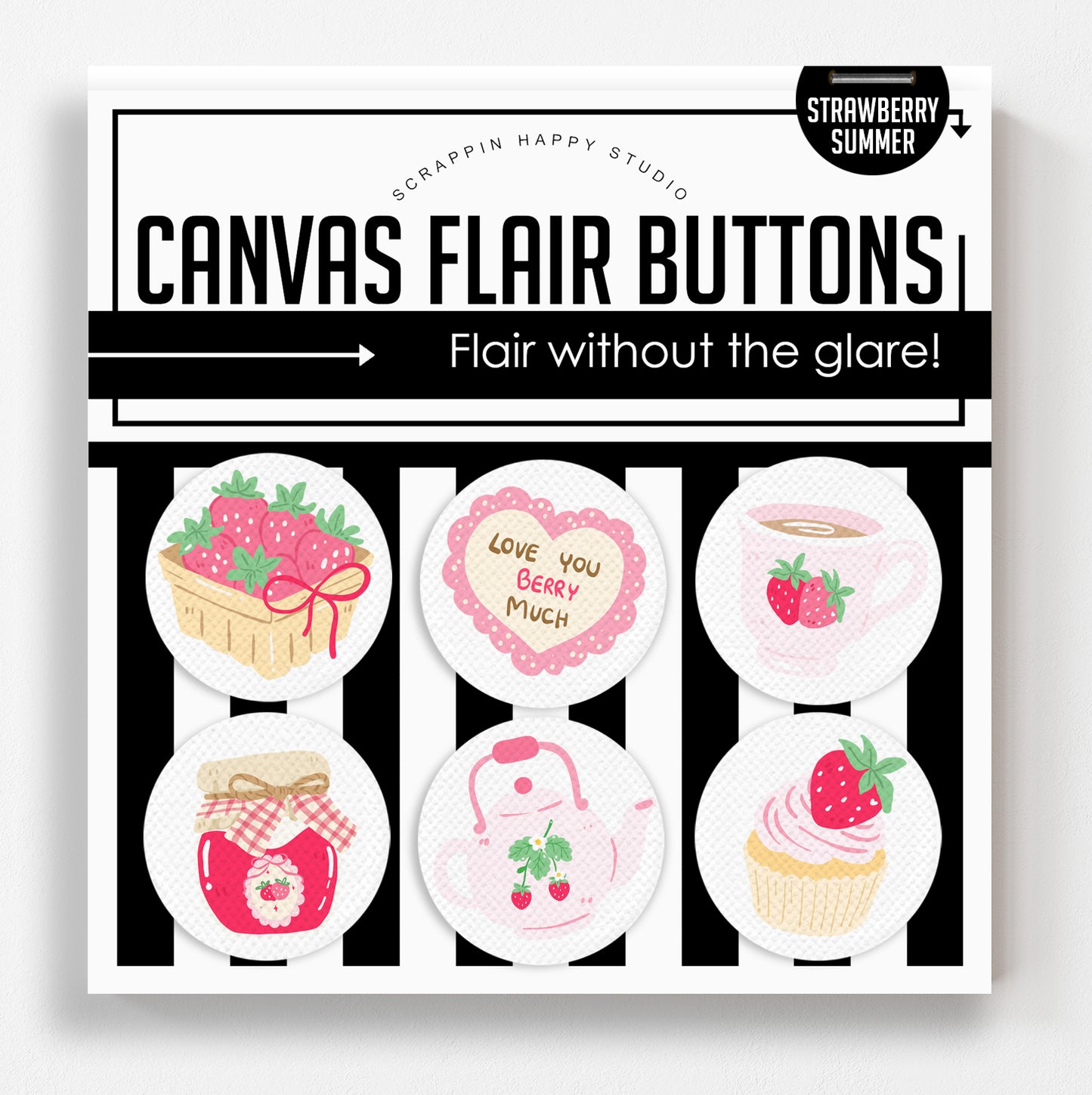 Strawberry Summer Flair Buttons