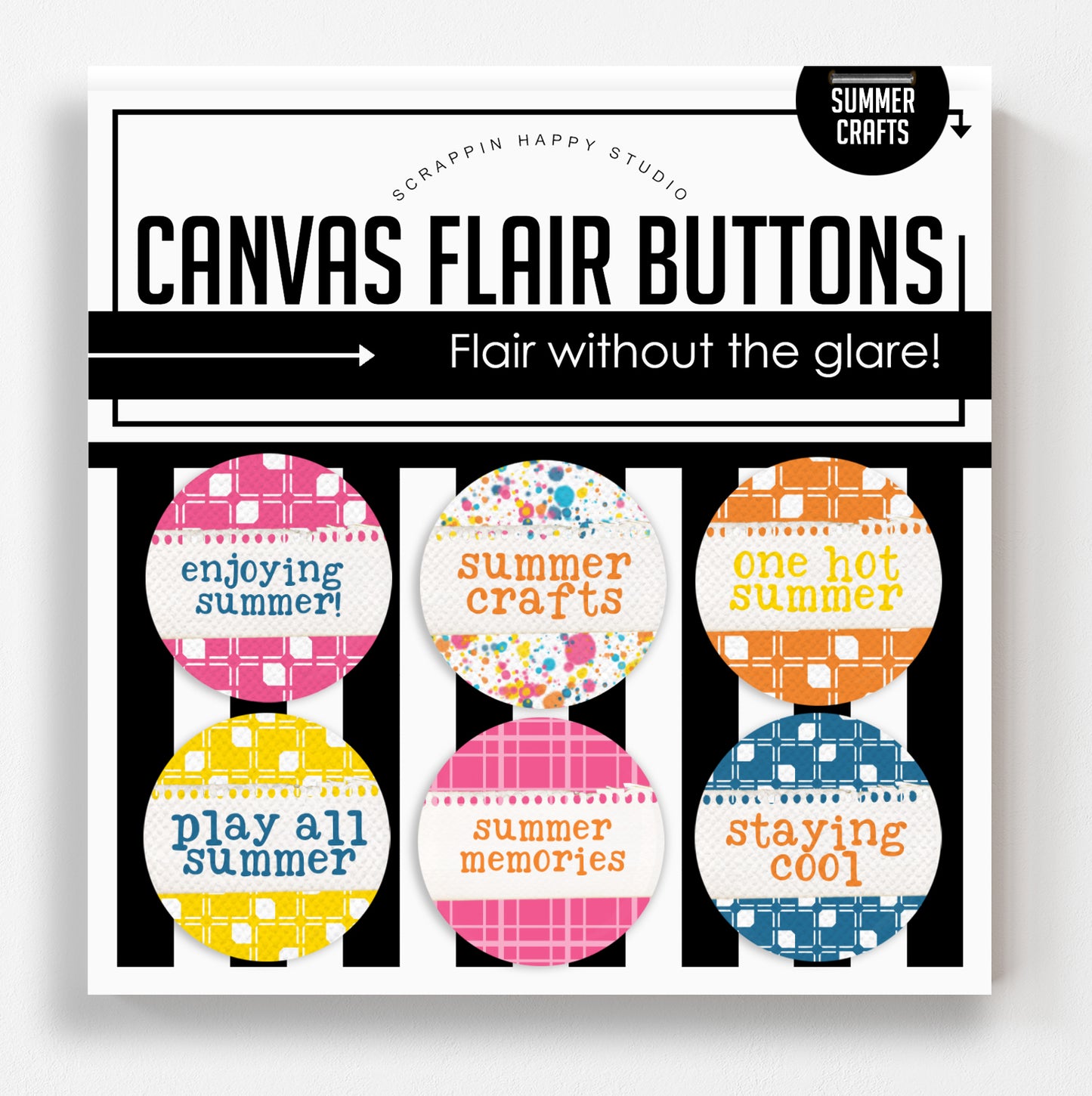 Summer Crafts Canvas Flair Buttons