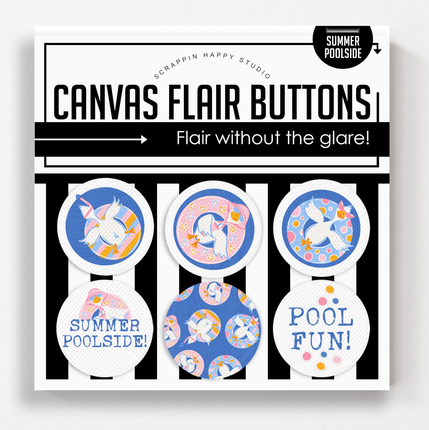 summer Poolside Flair Buttons