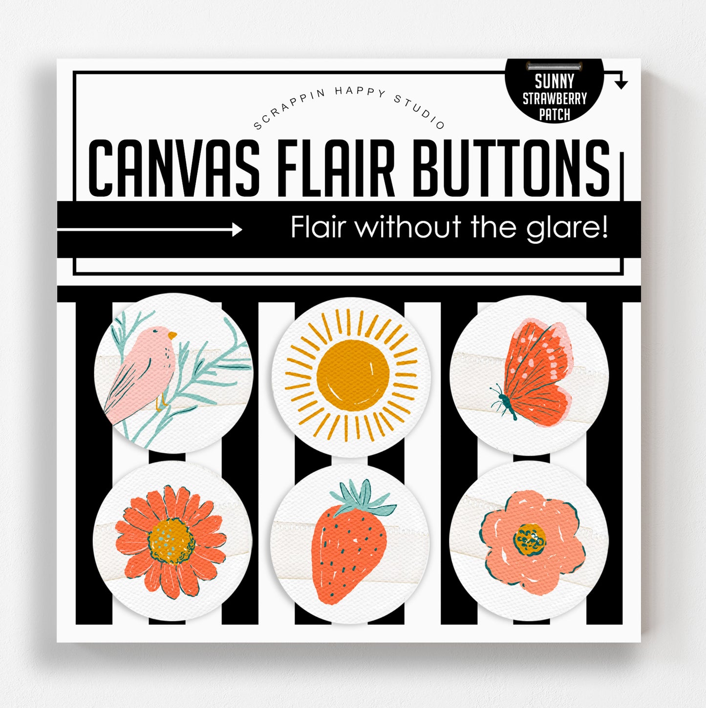 Sunny Strawberry Patch Canvas Flair