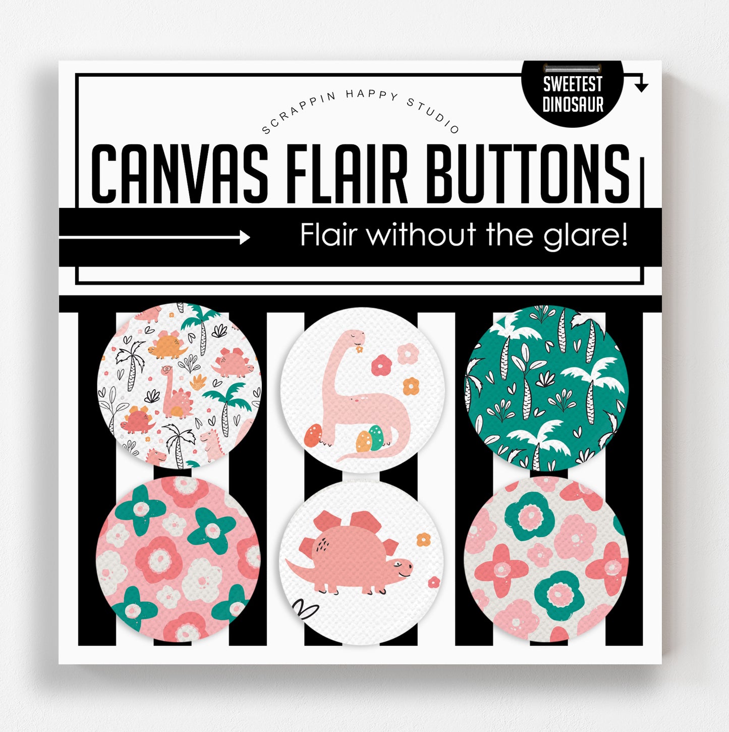 Sweet Dinosaurs Canvas Flair