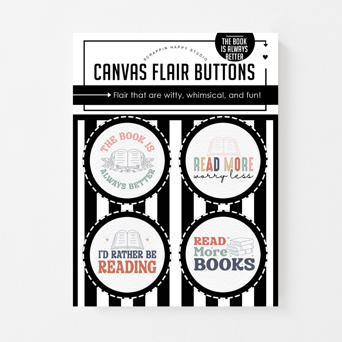 The Book Is Always Better Canvas Flair