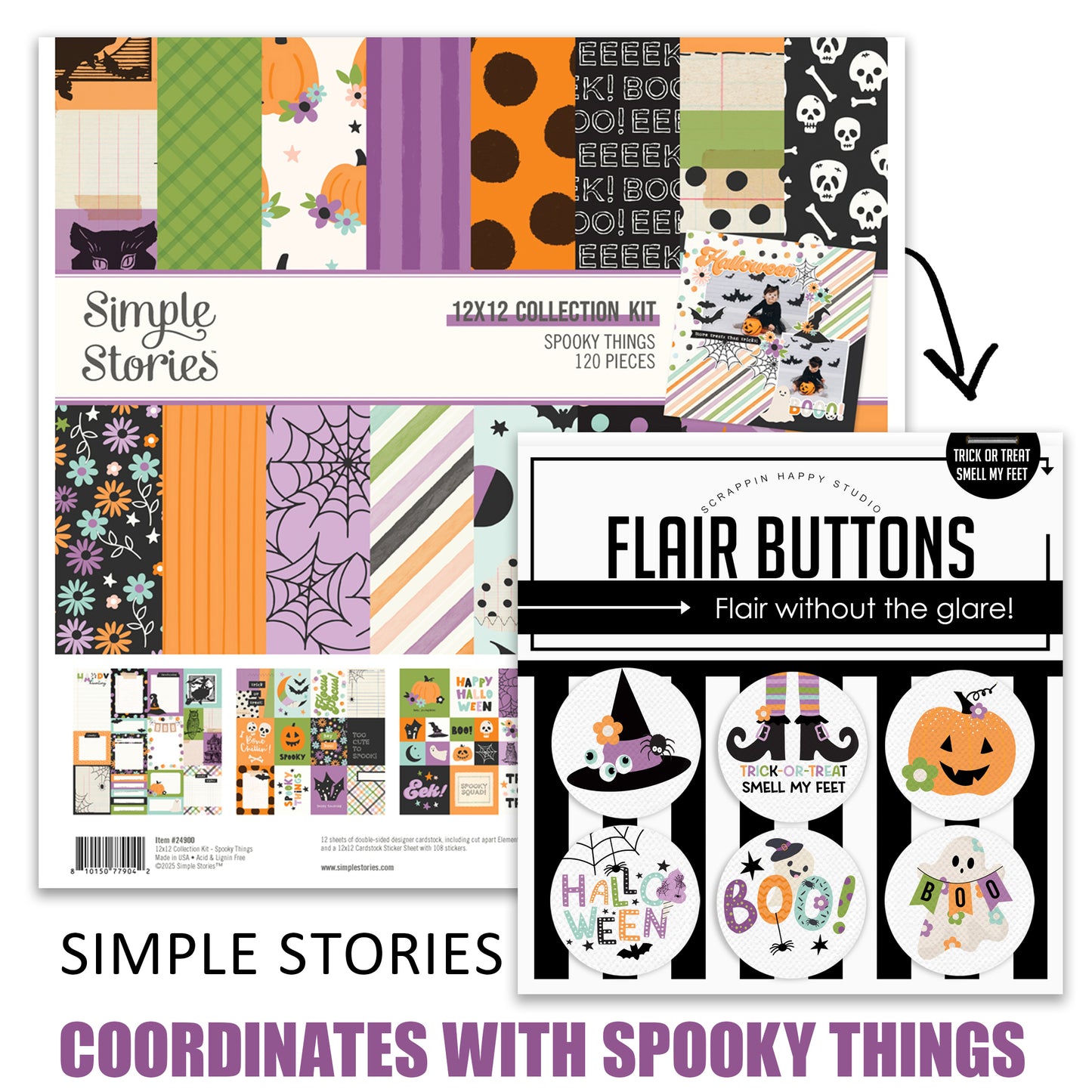 Trick Or Treat Smell My Feet Canvas Flair Buttons