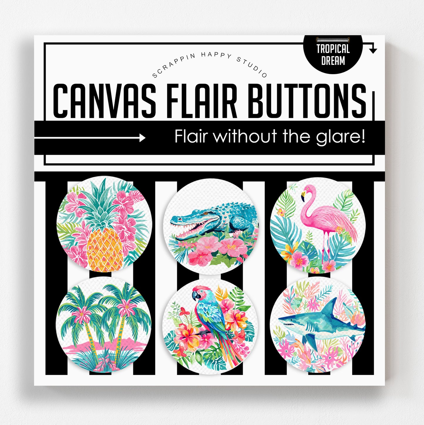 Tropical Dream Canvas Flair Buttons