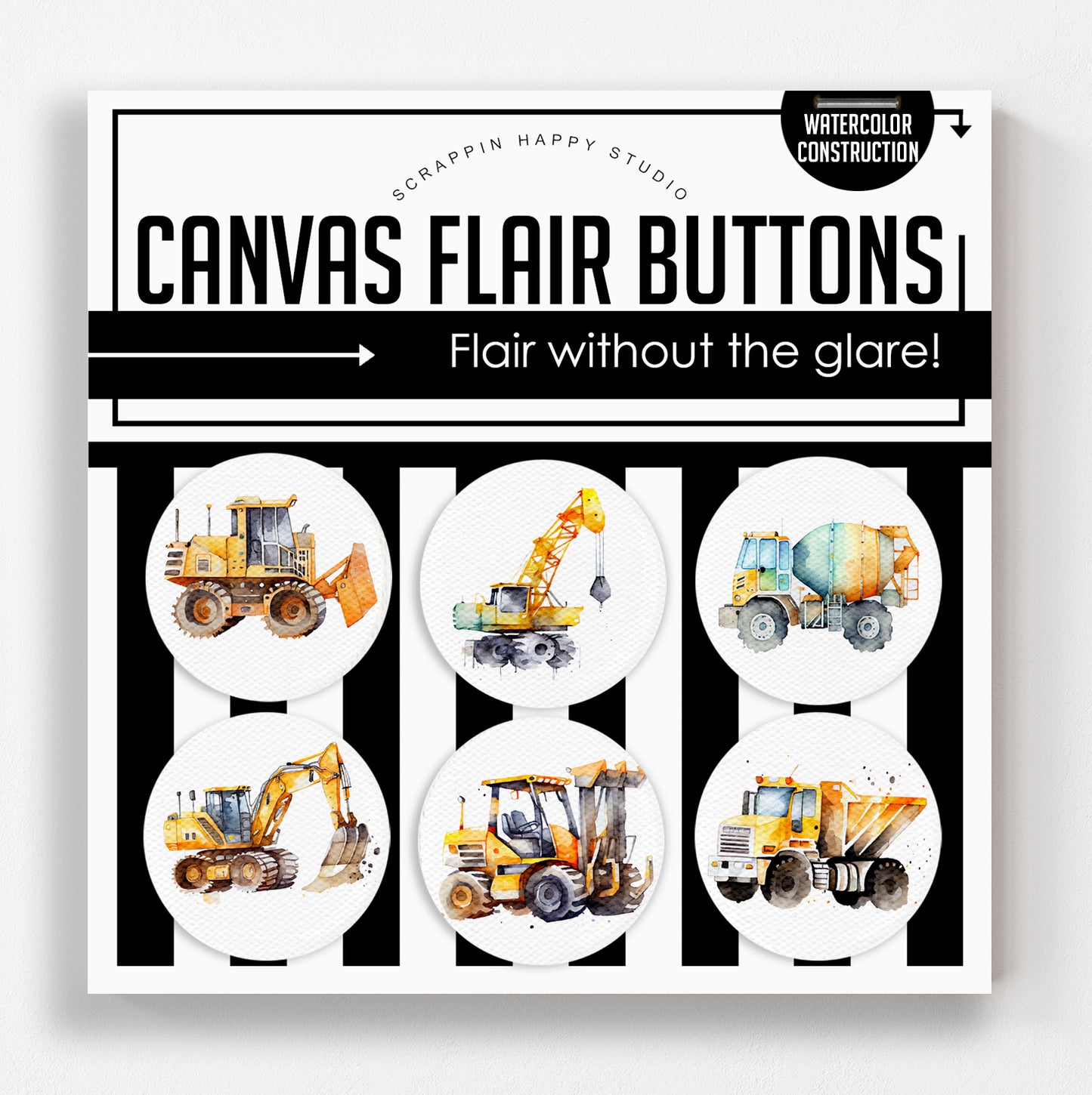Watercolor Construction Canvas Flair