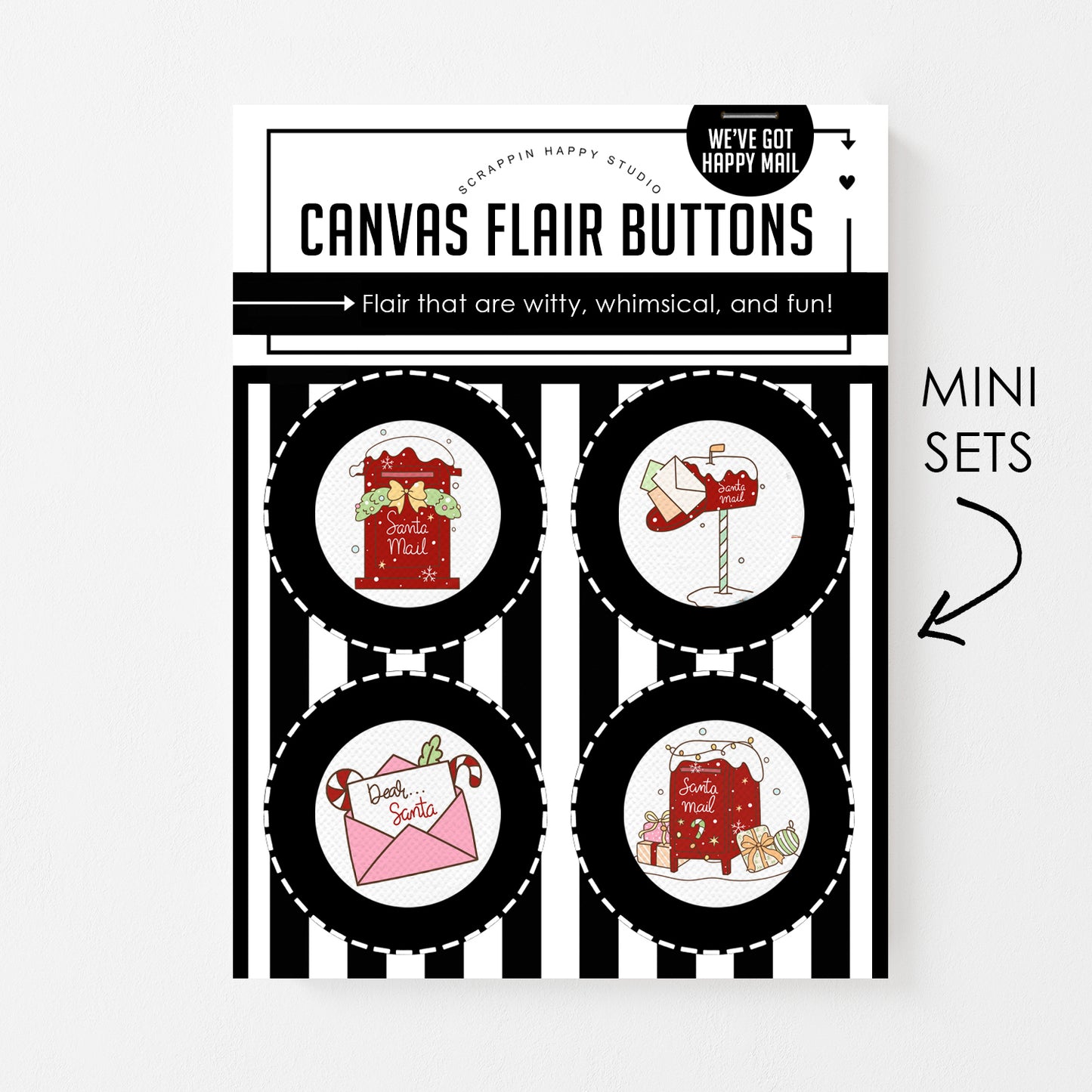 We've Got Happy Mail Canvas Flair Buttons