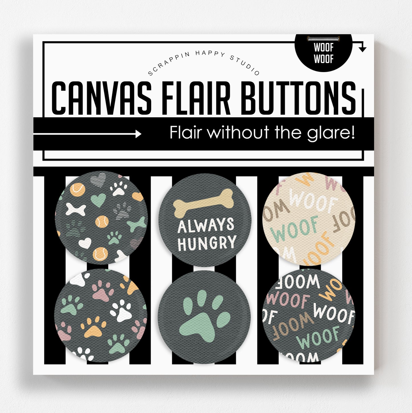 Woof Woof Canvas Flair
