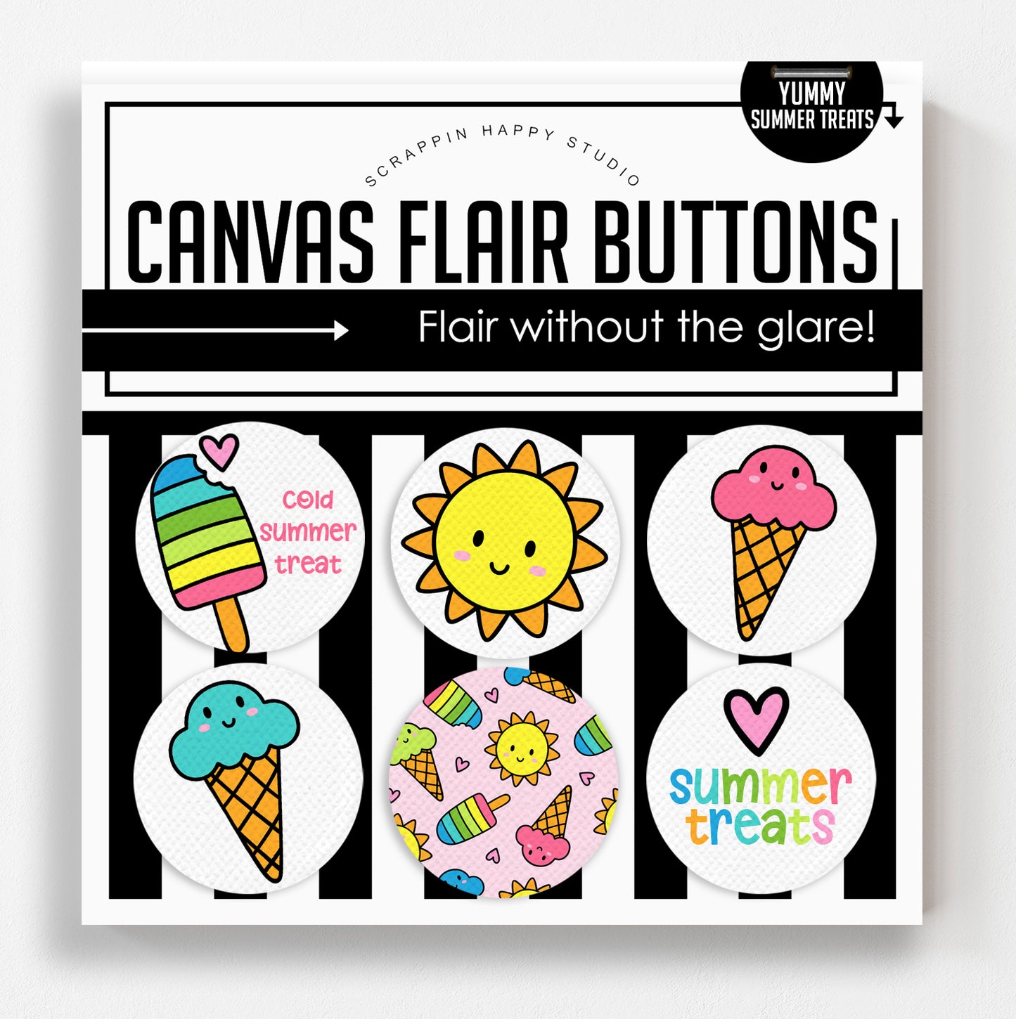 Yummy Summer Treats Flair Buttons