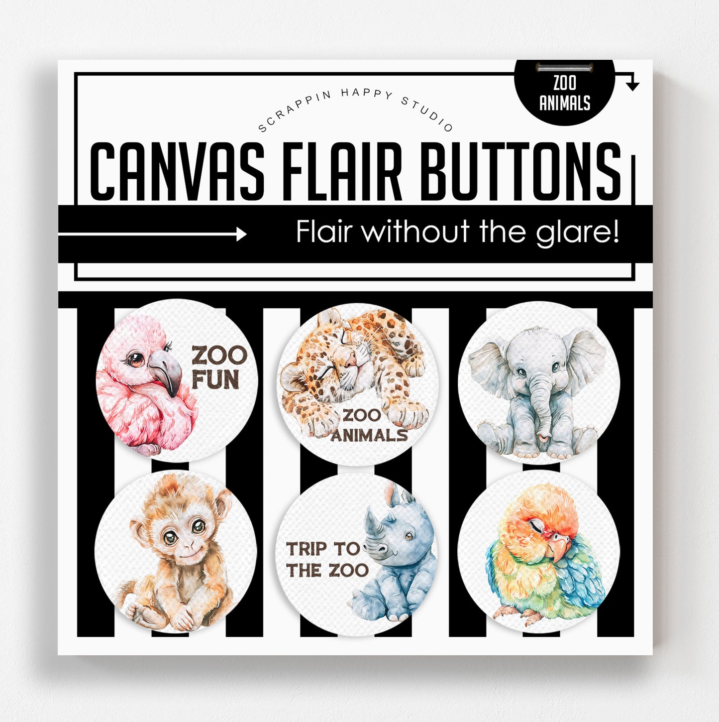 Zoo Animals Canvas Flair