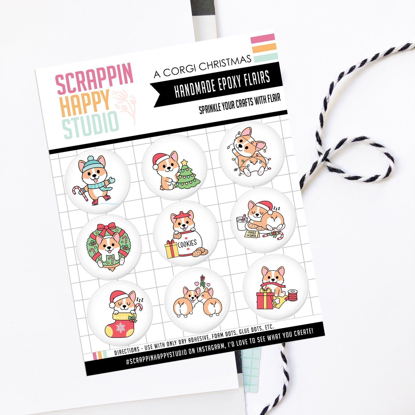 A Corgi Christmas Epoxy Flair