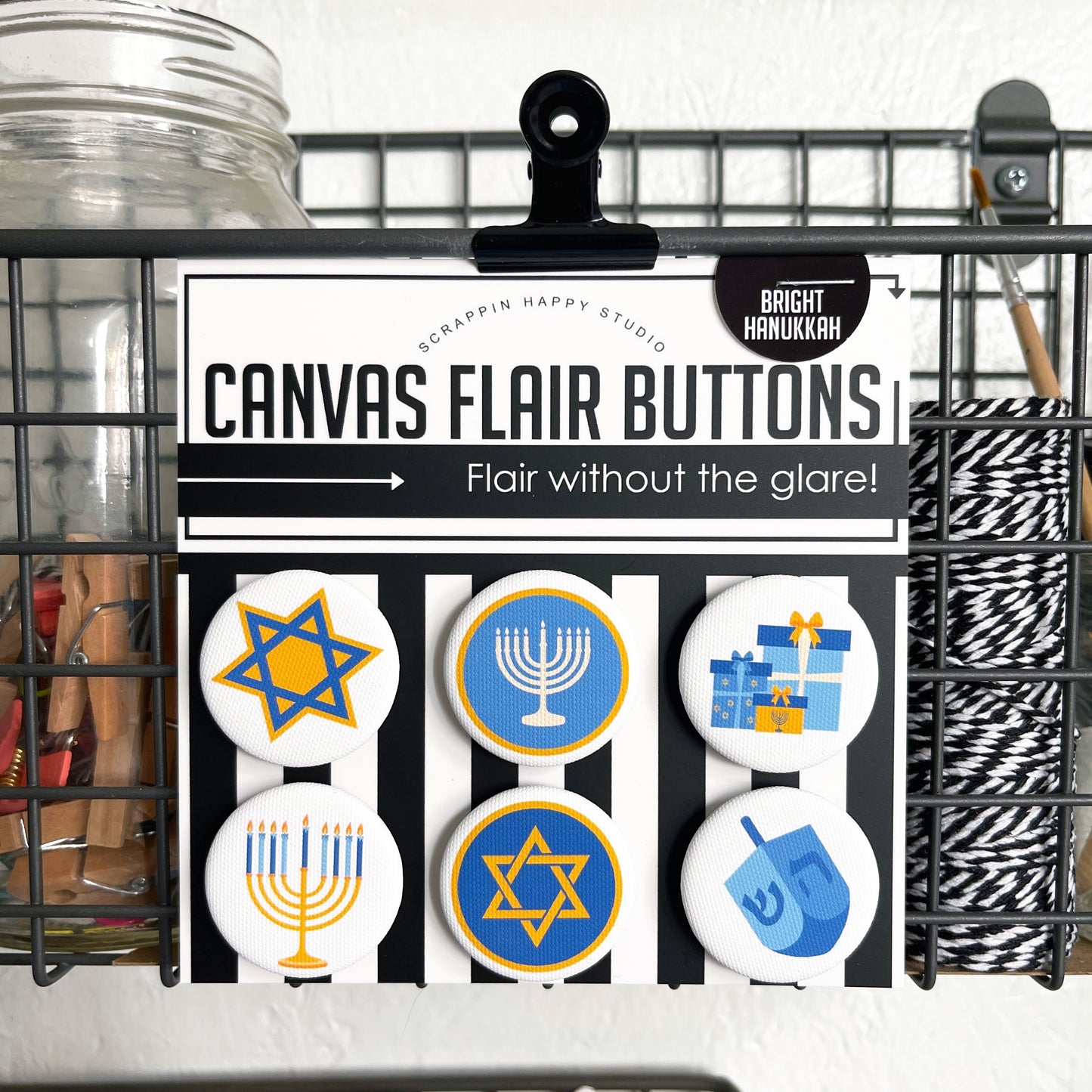 Bright Hanukkiah Canvas Flair