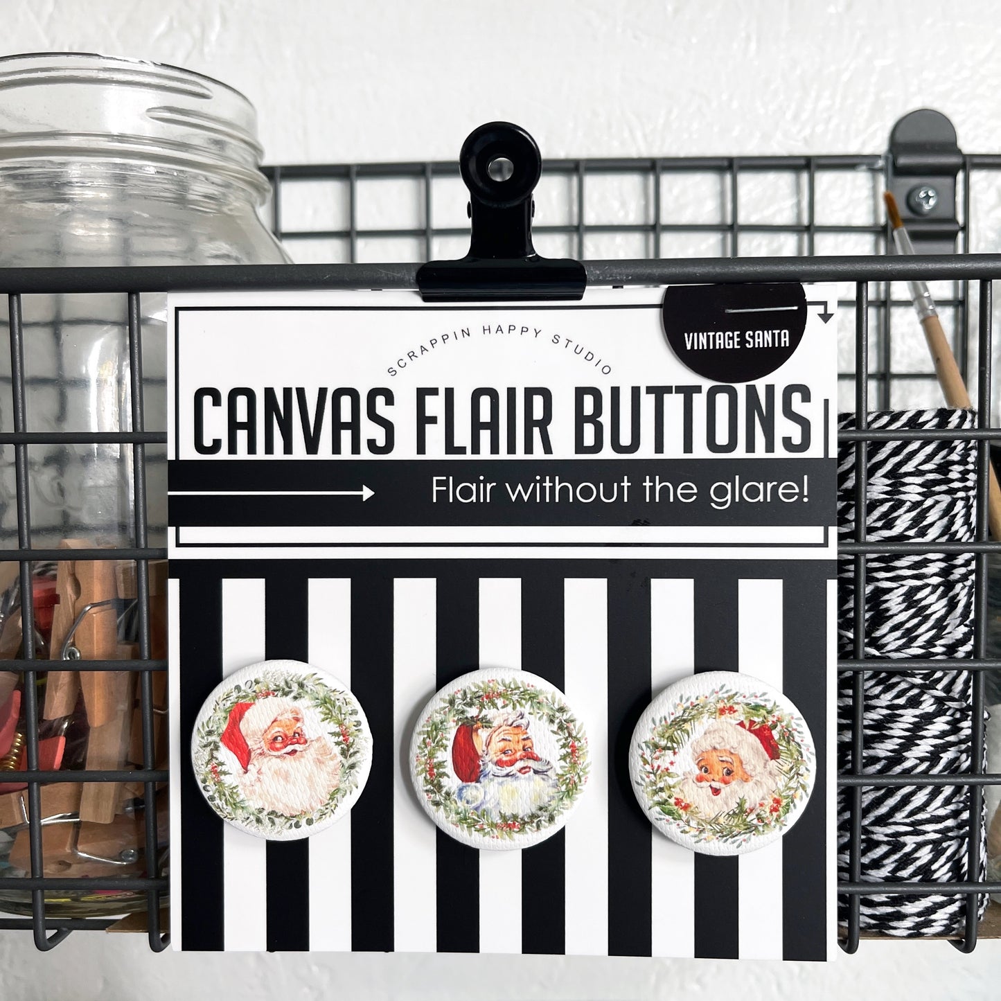 Vintage Santa Canvas Flair