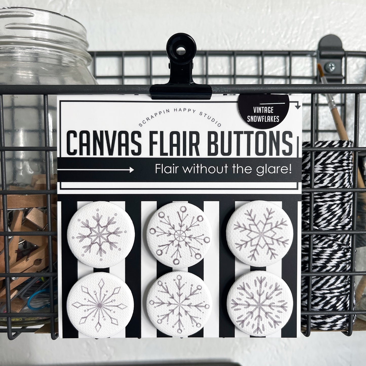 Vintage Snowflakes Canvas Flair