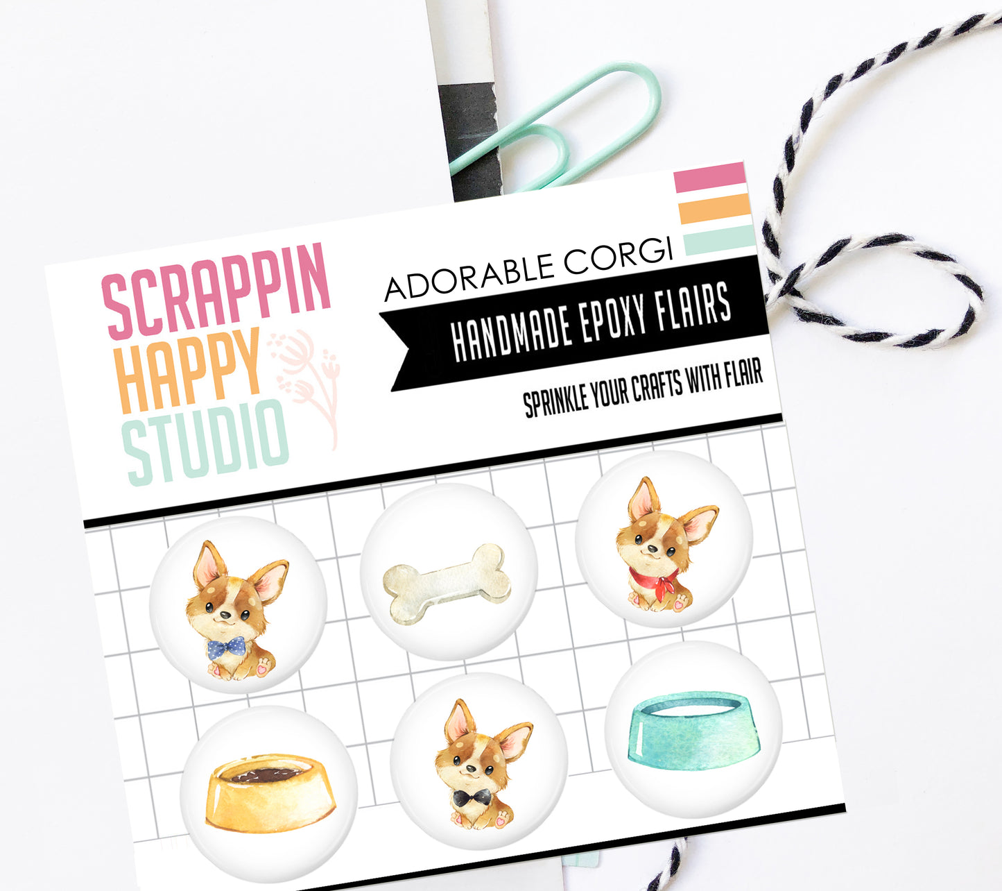 Adorable Corgi Epoxy Flair