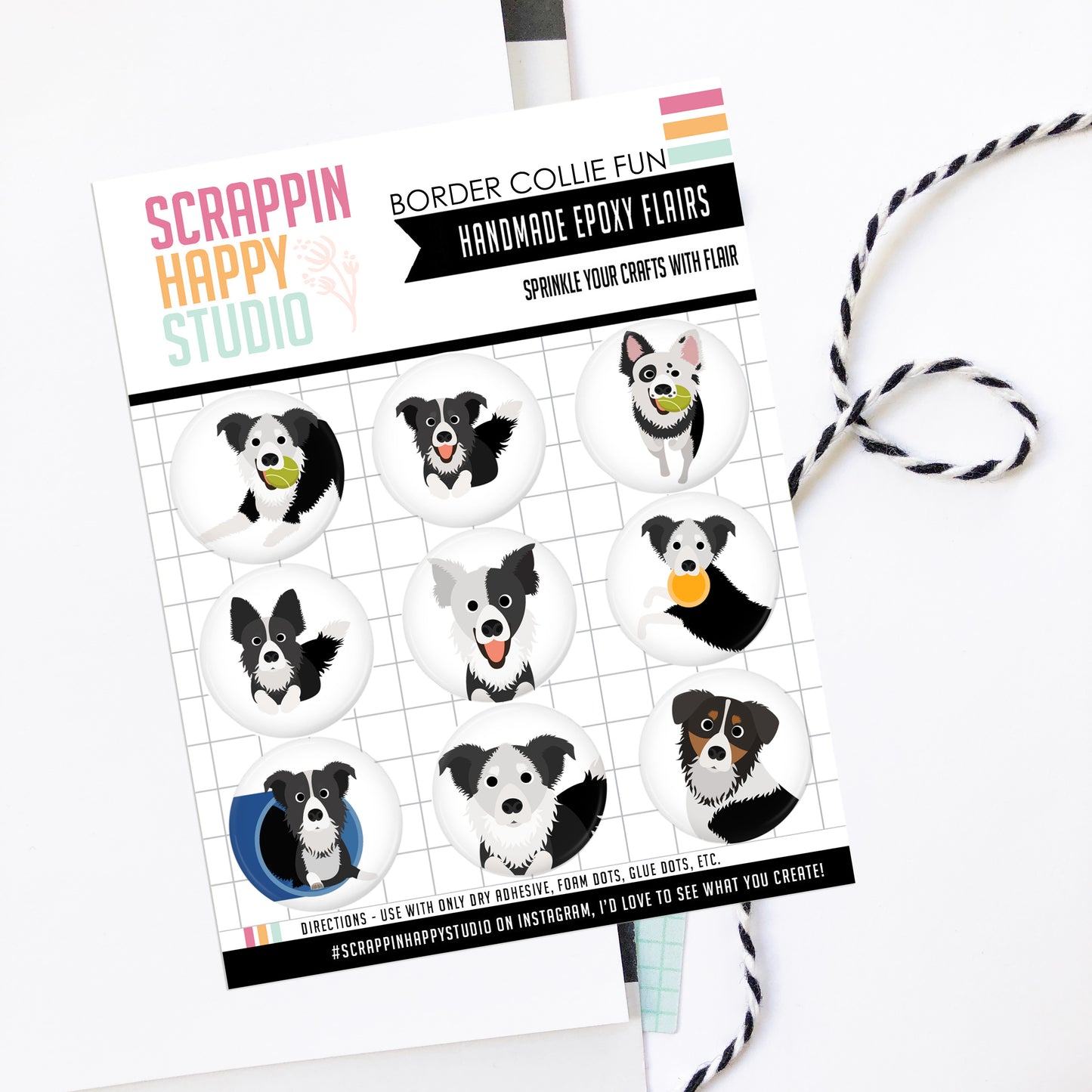 Border Collie Fun Epoxy Flair