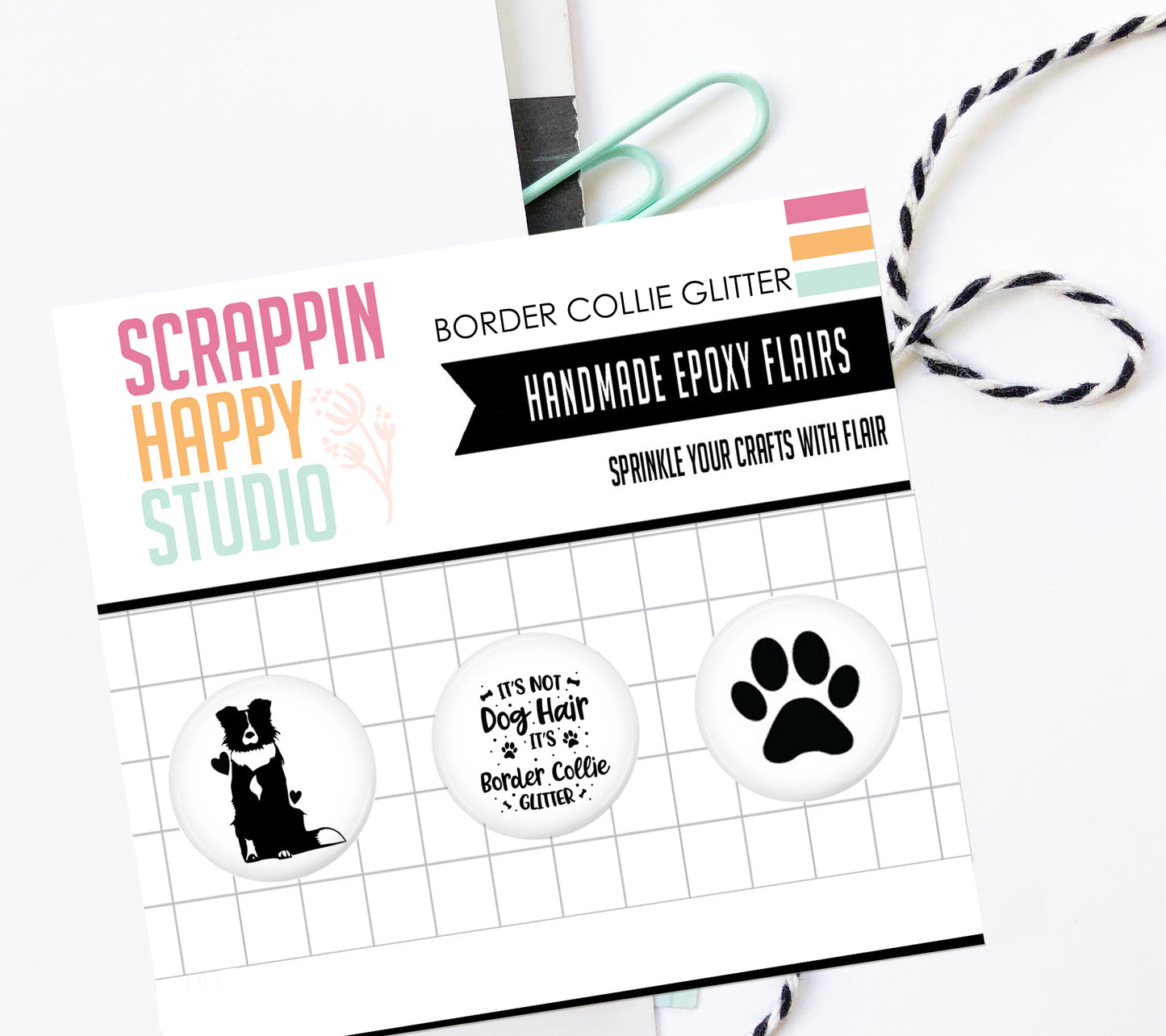 Border Collie Epoxy Flair