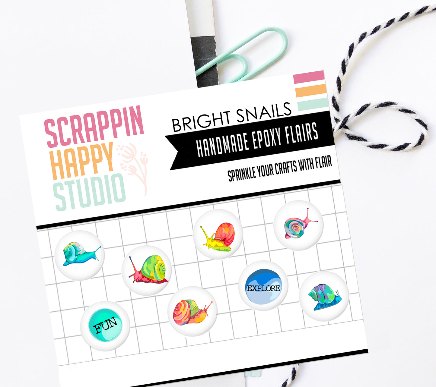 Mini Bright Snails Epoxy Flair