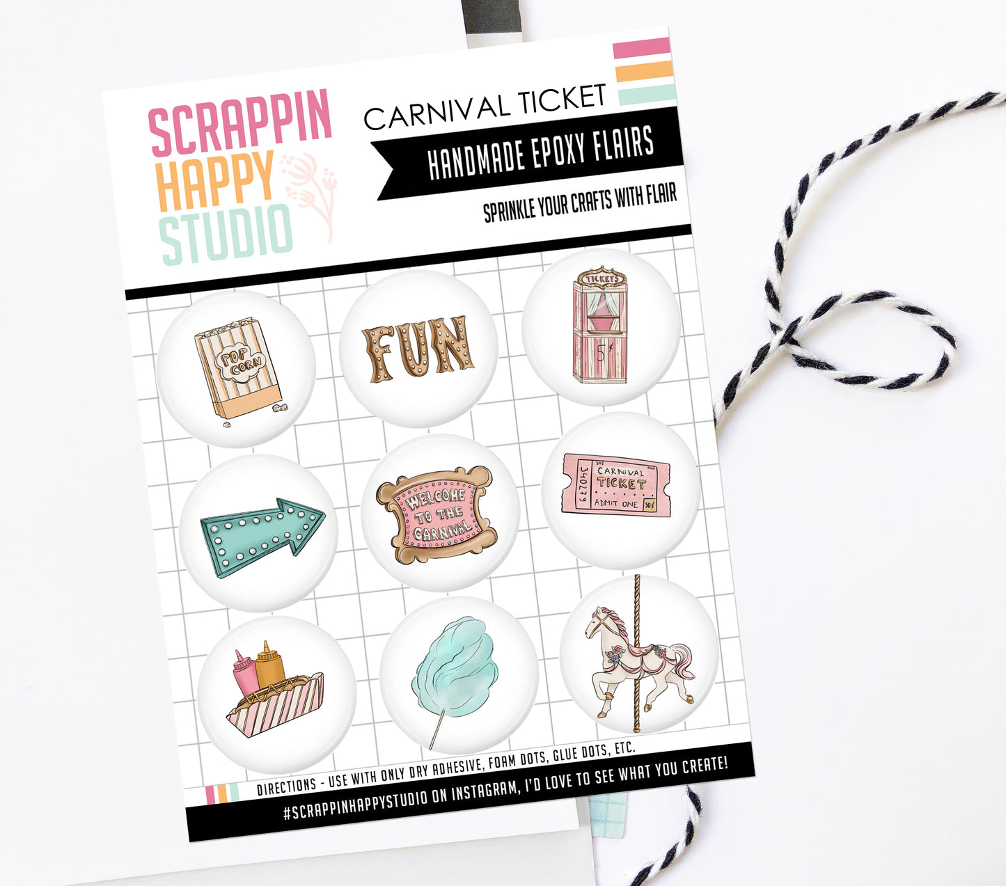 Carnival Ticket Epoxy Flair