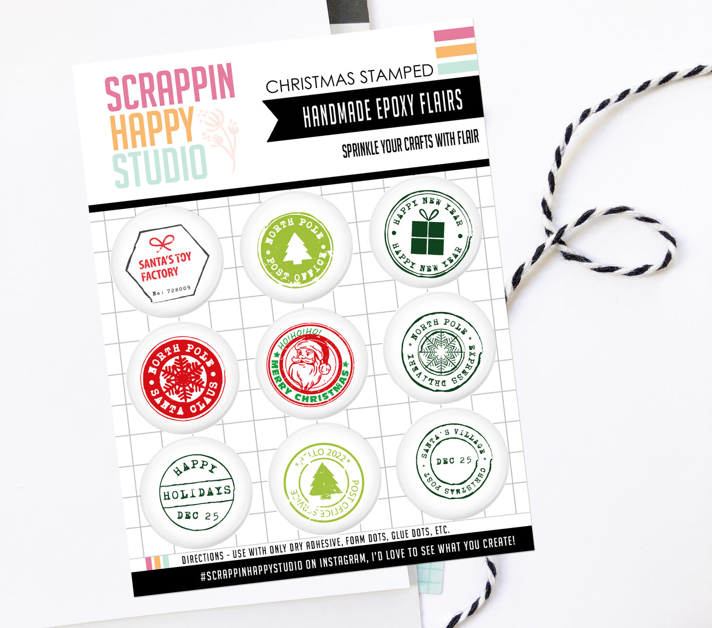 Christmas Stamped Epoxy Flair