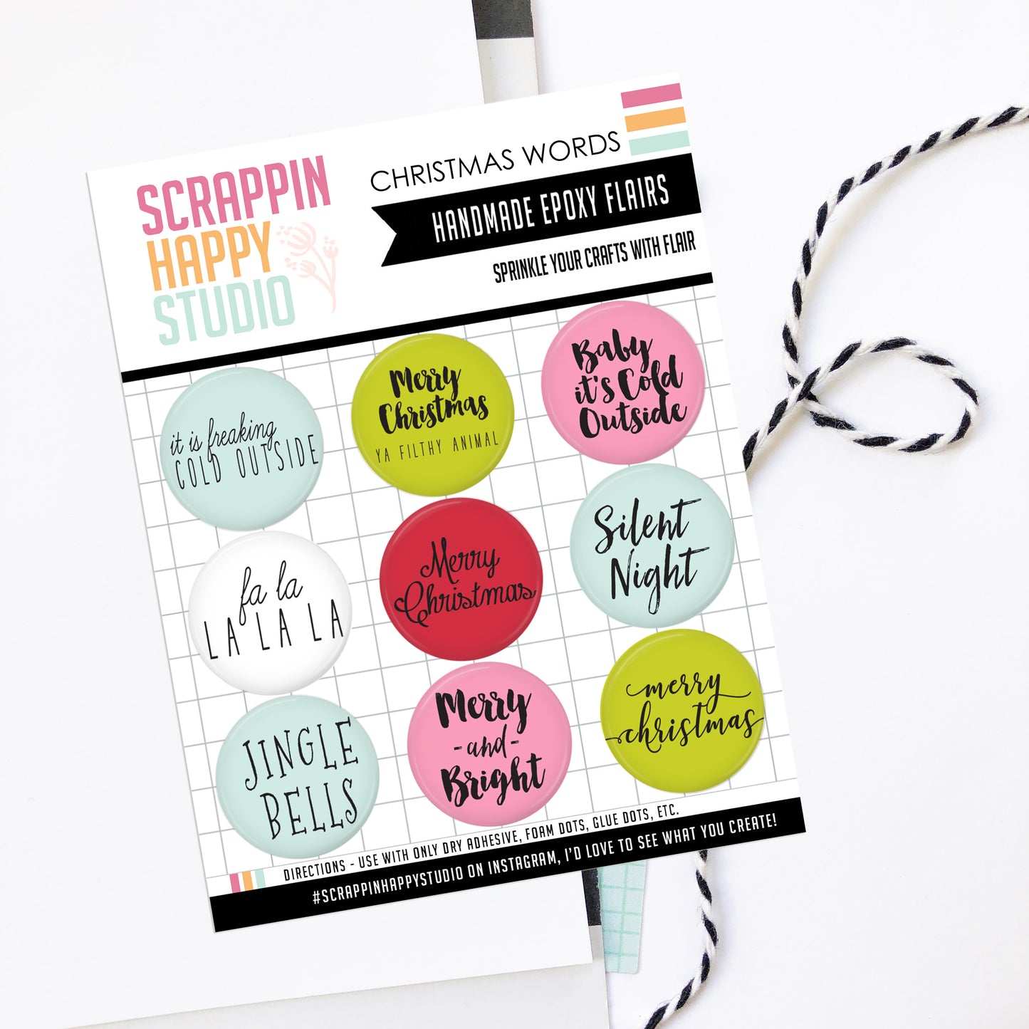 Christmas Words Epoxy Flair
