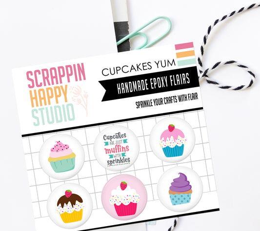 Cupcakes Yum Epoxy Flair