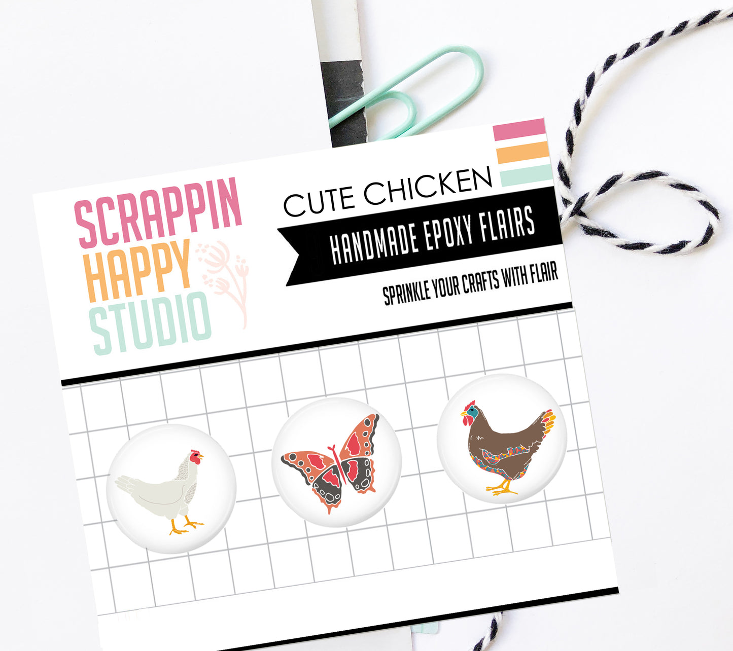 Cute Chicken Epoxy Flair
