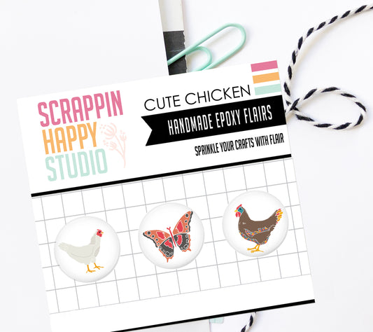 Cute Chicken Epoxy Flair