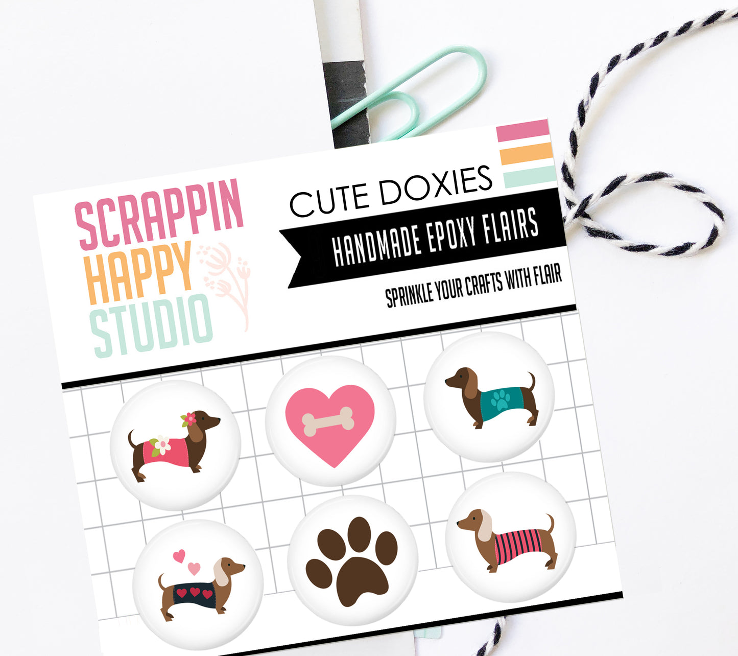 Cute Doxies Epoxy Flair
