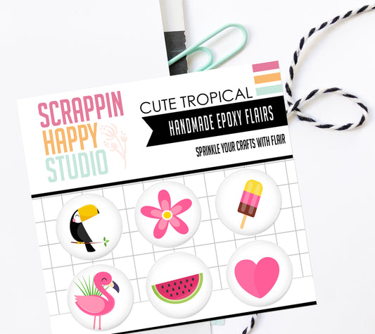 NEW Cute Tropical Epoxy Flair