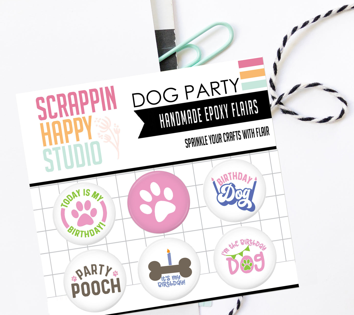 Dog Party Girl Epoxy Flair