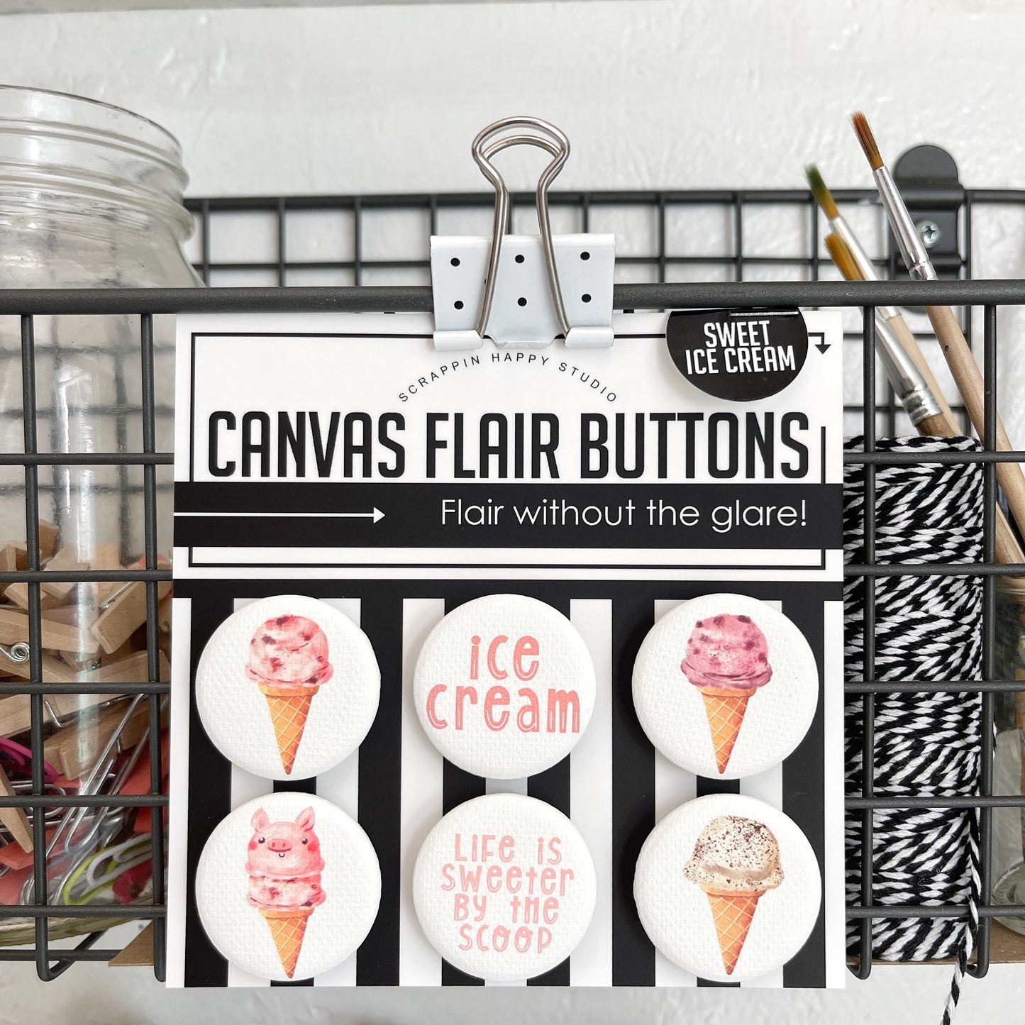 Sweet Ice Cream Canvas Flair